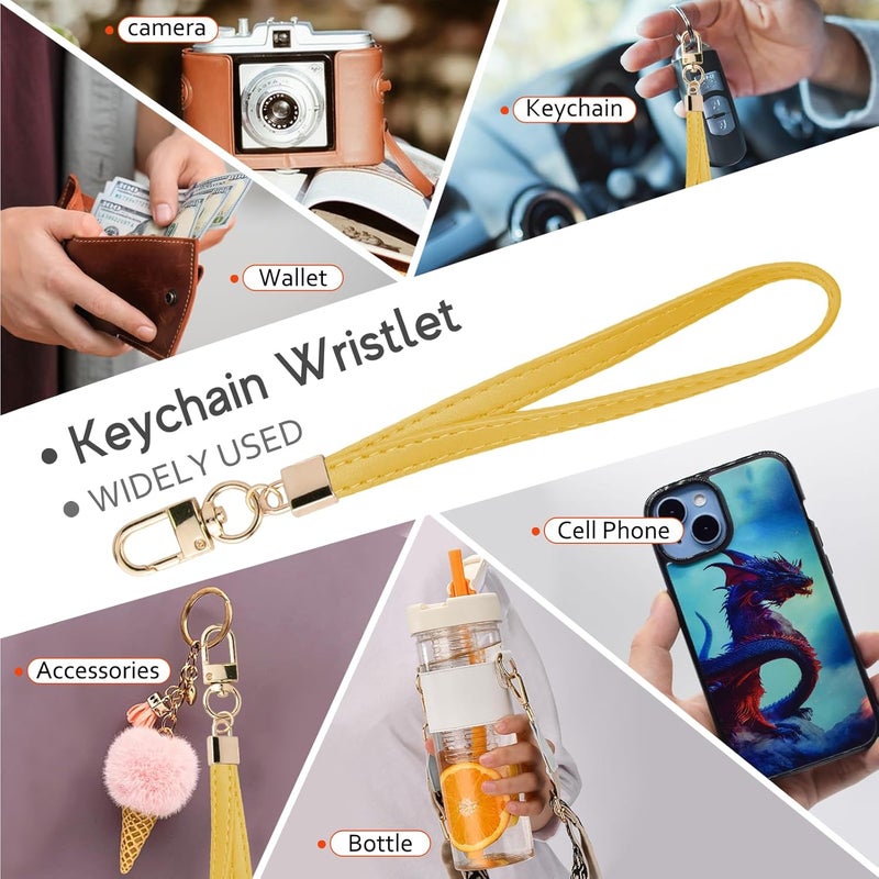 KNGITRYI Small Wristlet Wallets for Women RFID Credit Card Holder Wallet Keychain Wristlet Wallet Credit Card Wallets for Women (Yellow) - Image 5